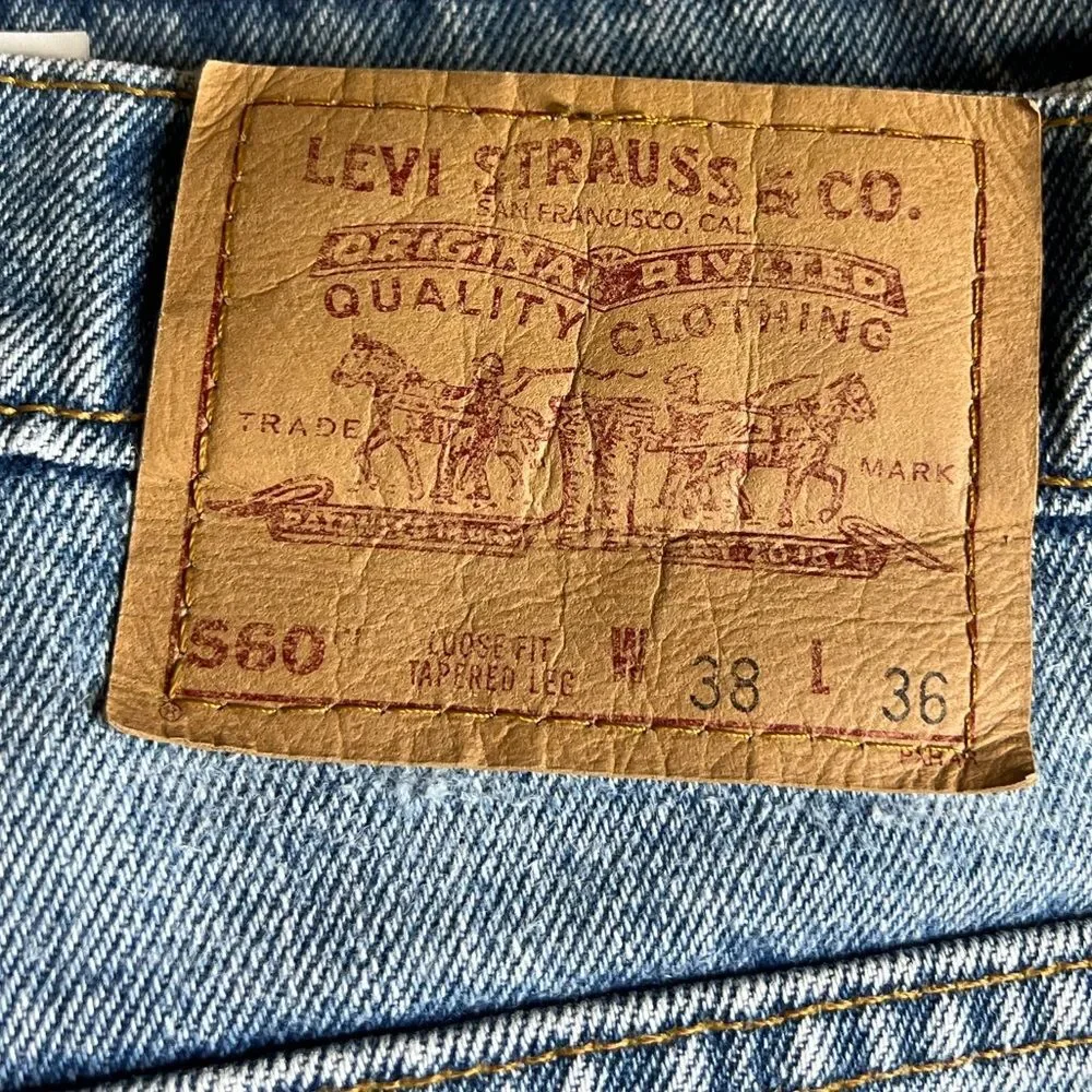 Vintage 560 Levi’s Made in Usa Size W38 L36 Loose Fit Tapered Leg Men’s